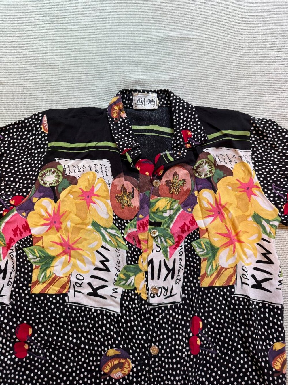 Printed/Polka dot Oversize Shirt - M/L